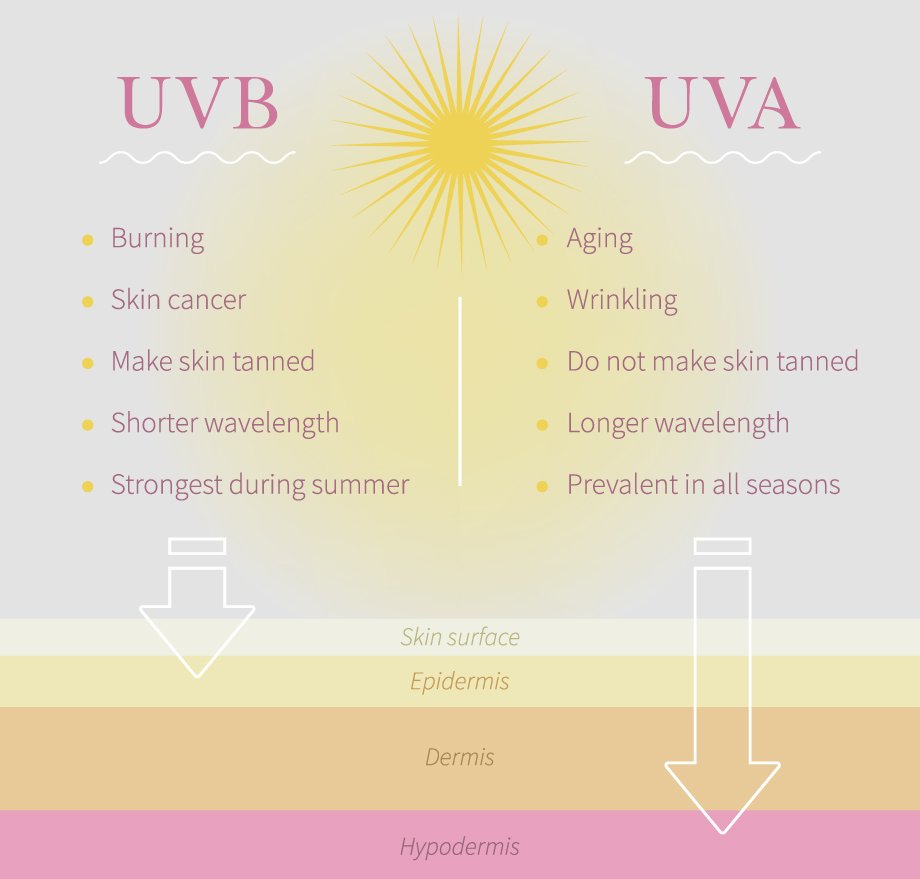Difference between uvb and uva